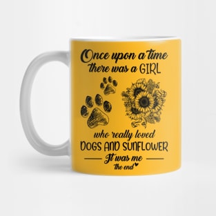 Girl, Dog, Sunflower T-shirt A Girl Who Loved Dogs And Sunflower Lovers Gift Mug